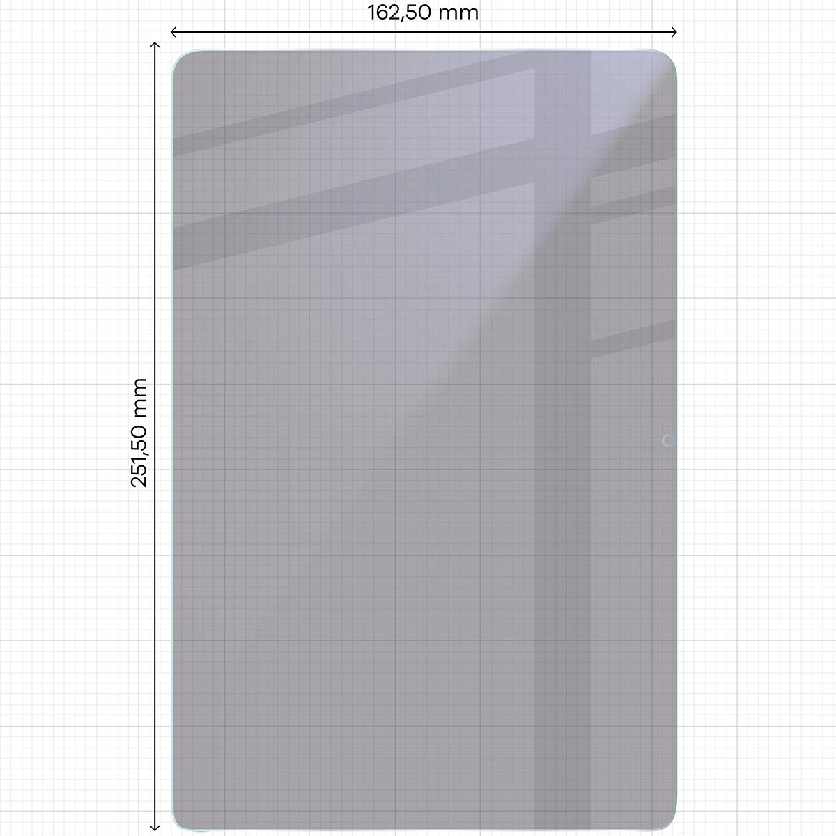 Wymiary szkła Bizon Tab Hybrid Shadow do Galaxy Tab S10 Lite